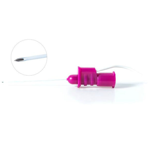 Displays the Ambu purple inoject needle electrode.